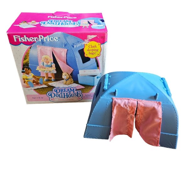 Vintage Fisher Price Dream Dollhouse Family Camping Tent - Picture 1 of 7